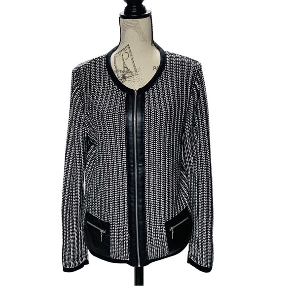 Jones New York tweed zip-up light jacket cardigan women’s medium M - Picture 2 of 7